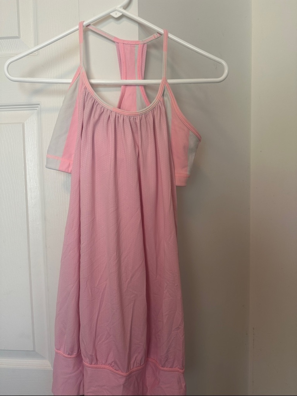 lululemon athletica Pink and White Striped Activewear Piece